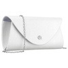 Silberne Damen-Clutch aus Öko-Leder mit Kette – Rovicky