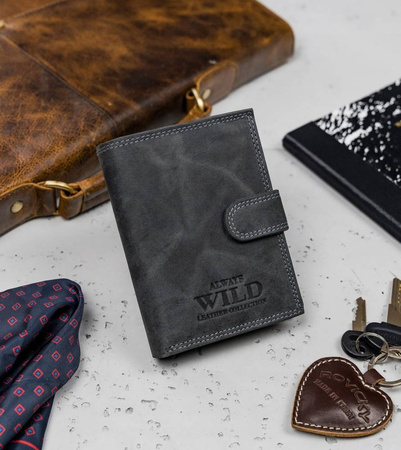 Herren Geldbörse aus Leder mit Außentasche – Always Wild