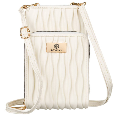 Weiße 2-in-1 Handtasche-Portemonnaie mit zwei Fächern – Rovicky