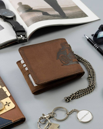 Große Herren Geldbörse aus Leder ohne Verschluss