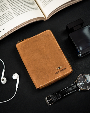 Elegante Herren Geldbörse aus Leder mit Reißverschluss – Peterson