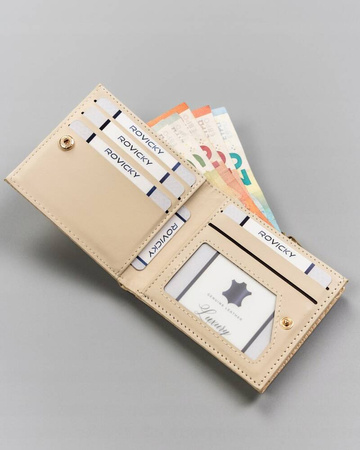 Elegante, kleine Damen-Geldbörse mit Bügelverschluss und Druckknopf – Milano Design