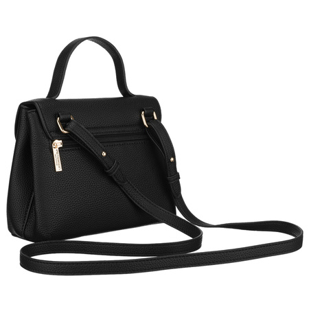 Schwarze Damen-Umhängetasche aus Kunstleder mit Außentasche – Peterson