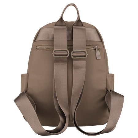 Beiger Damen-Rucksack aus Polyester, an verstellbaren Trägern hängend - Peterson