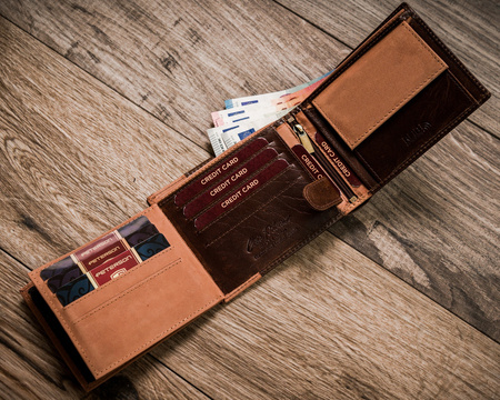 Zweifarbige Herren Geldbörse aus Leder – Peterson