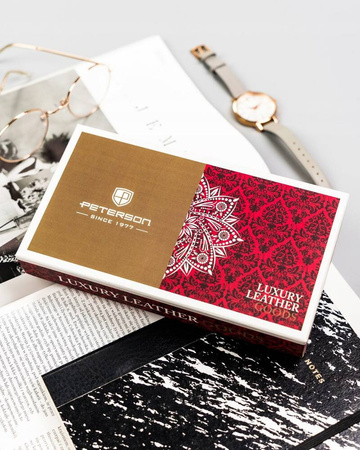 Klassische Damen Geldbörse aus Leder mit Druckknopf – Peterson