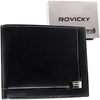 Herren Geldbörse aus schwarzem Leder ohne äußeren Verschluss – Rovicky