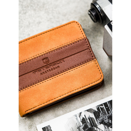 Braune Herren Geldbörse ohne Verschluss aus Öko-Leder – Peterson