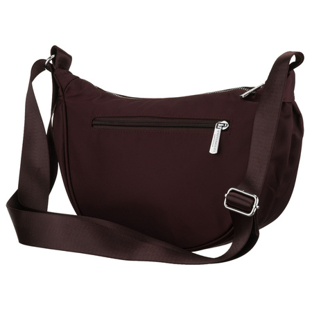 Damen-Umhängetasche aus Polyester in Bordeaux, ein Hauptfach mit Außenfach – Peterson