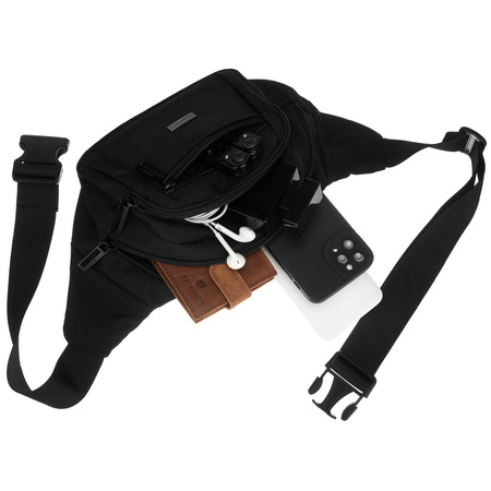 Schwarze, sportliche Herren-Gürteltasche aus Cordura - Rovicky