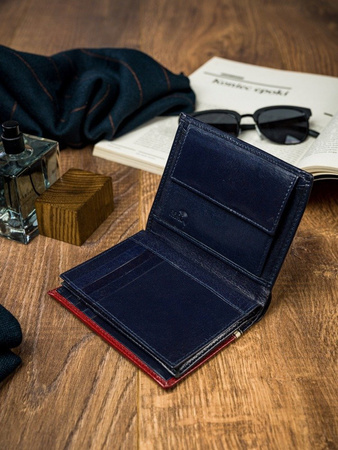 Herren Geldbörse hochkant, zweifarbig aus Leder – Rovicky