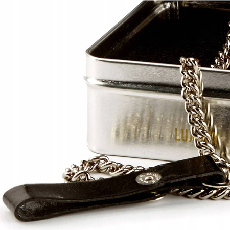 Schwarze Herren Geldbörse aus Echtleder mit Kette – Peterson