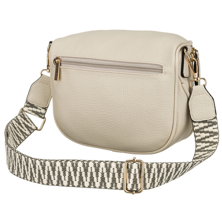 Damen-Umhängetasche aus beigem Öko-Leder mit Reißverschluss – Rovicky