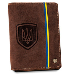 Herren Geldbörse aus Leder mit ukrainischem Wappen und Farben – Peterson