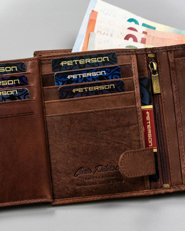 Große Herren Geldbörse aus Leder in Hochformat – Peterson
