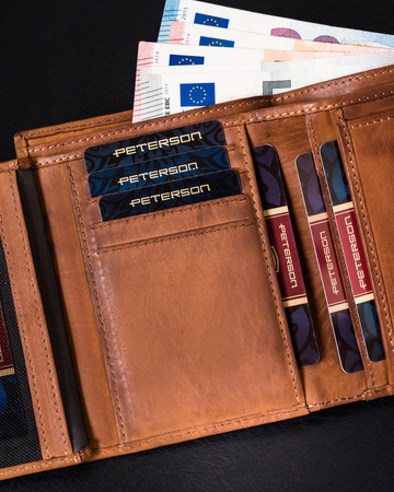 Zippbare Herren Geldbörse aus Leder für Karten – Peterson