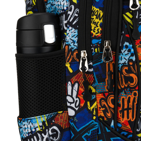 Peterson Jugendlicher Rucksack für die Schule aus Polyester mit einem Graffiti-Muster