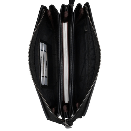 Elegante Herren-Handgelenktasche aus Öko-Leder in Schwarz - Rovicky