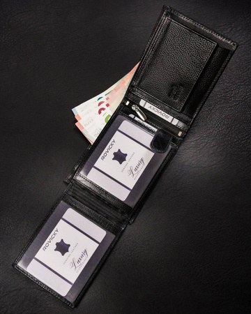 Große Herren Geldbörse aus Leder ohne Verschluss – Rovicky