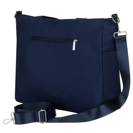Geräumige Damen-Handtasche mit Laptopfach aus Polyester in Marineblau – Peterson