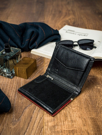 Zweifarbige Herren Geldbörse vertikal aus Echtleder – Rovicky