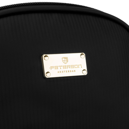 Schwarze Kosmetiktasche aus synthetischem Material mit Reißverschluss - Peterson