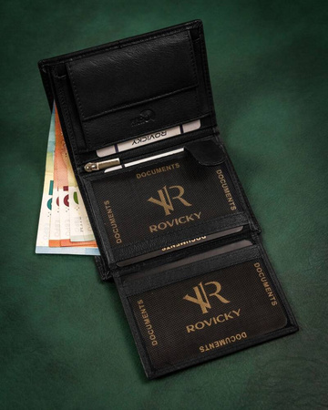 Große Herren Geldbörse aus Leder ohne Verschluss – Rovicky