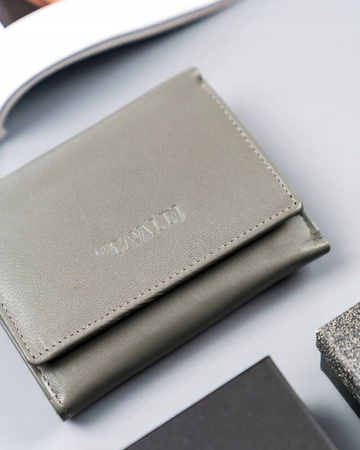 Kleine Damen Geldbörse querformat aus echtem Leder mit Druckknopf – 4U Cavaldi