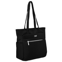 Praktische schwarze Damen Shopper Tasche für die Schulter – Peterson