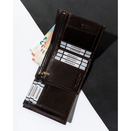 Herren Geldbörse aus Leder mit RFID – Geschenkidee – Rovicky