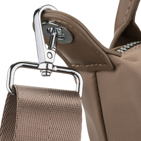 Damen-Umhängetasche aus Polyester in Beige, ein Fach und mit Magnetverschluss – Peterson