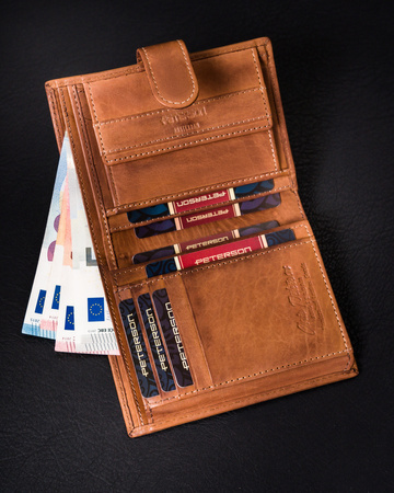 Zippbare Herren Geldbörse aus Leder für Karten – Peterson