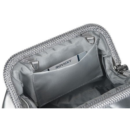 Elegante, silberne Damen Handtasche aus Öko-Leder – Rovicky