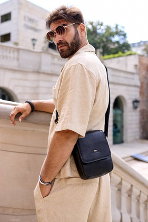 Herren Umhängetasche aus echtem Leder – Peterson