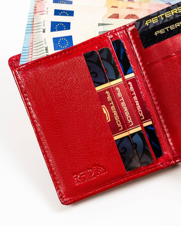 Damen Geldbörse aus Leder mit Druckknopf und Reißverschluss – Peterson