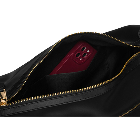 Schwarze, einteilige Umhängetasche mit verstellbarem Gurt – Peterson