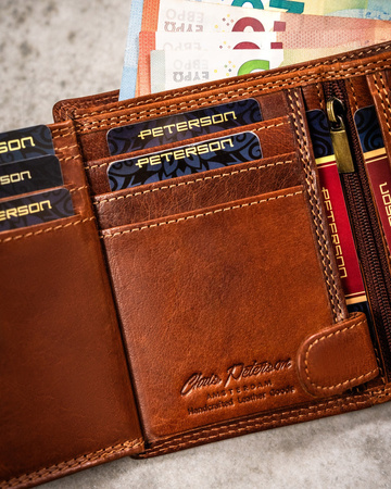 Große Herren Geldbörse aus Leder mit geprägtem Sternzeichen – Peterson