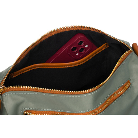 Damen Umhängetasche aus Nylon in Grün-Braun – Peterson