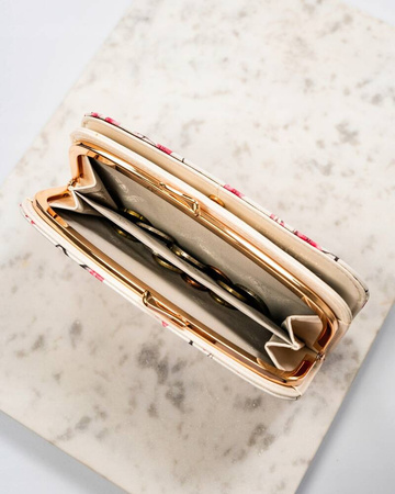 Große Damen Geldbörse aus Öko-Leder mit Blumenmuster – Peterson