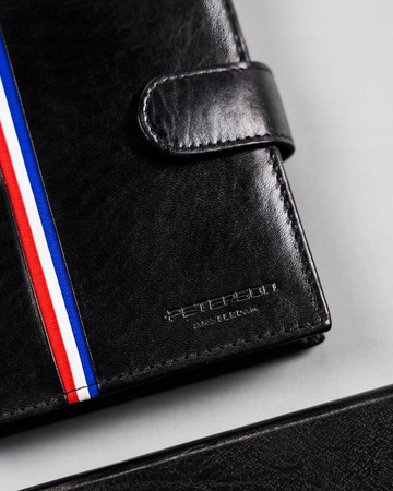Große Herren Geldbörse aus Leder mit Druckknopfverschluss – Peterson
