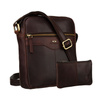Herren-Umhängetasche, braune Umhängetasche aus Leder mit Tasche - Peterson