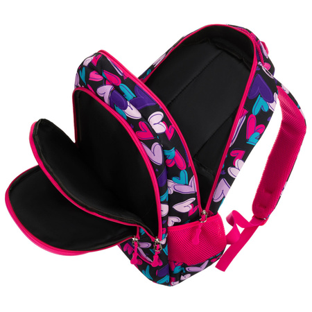 Jugendlicher Schulrucksack aus Polyester mit Herzmuster – Peterson