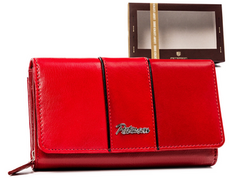 Große Damen Geldbörse aus Leder mit Druckknopf – Peterson