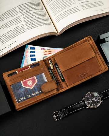 Herren Geldbörse aus Leder mit Fach für Fahrzeugschein – Peterson
