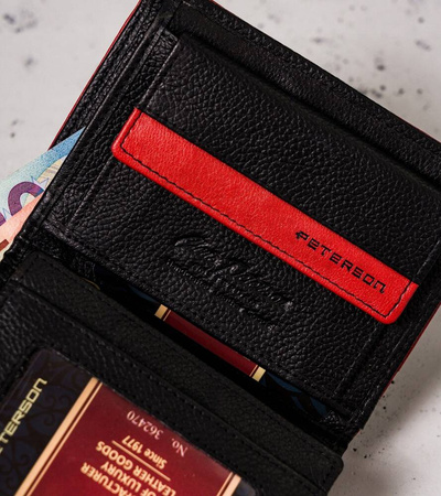 Herren Geldbörse aus Echtleder mit Kontrastnähten – Peterson