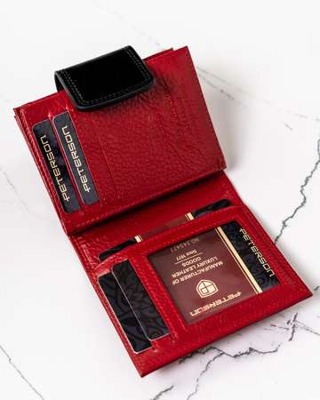 Kompakte Damen-Geldbörse aus lackiertem Naturleder – Peterson