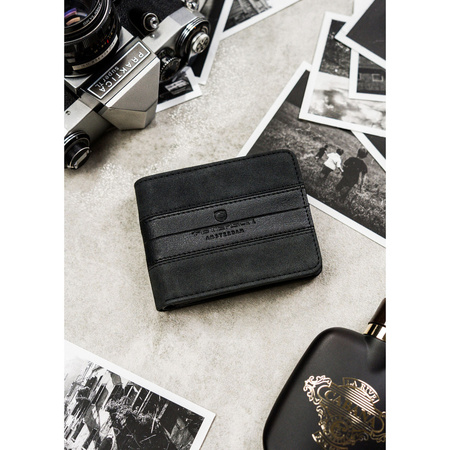 Kleine, schwarze Herren Geldbörse aus Öko-Leder – Peterson