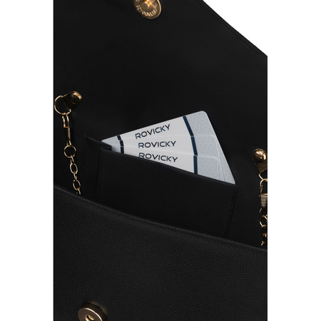 Schwarze Damen-Clutch aus Öko-Leder, einteilig – Rovicky