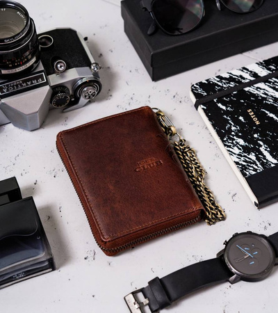 Herren Geldbörse aus Leder mit Reißverschluss – Peterson