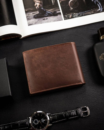 Große Herren Geldbörse aus Leder mit Zierprägung – Peterson